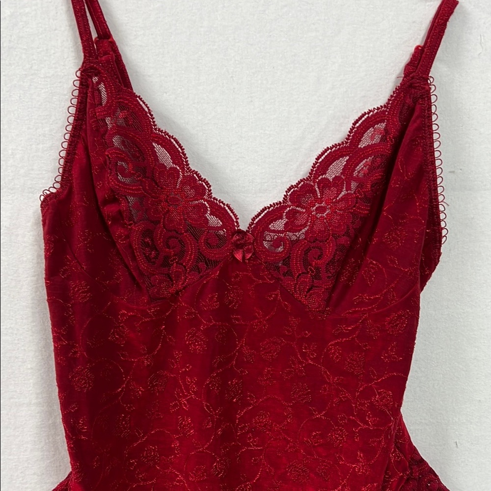 Arianne Red Lace Bodysuit with Adjustable Straps